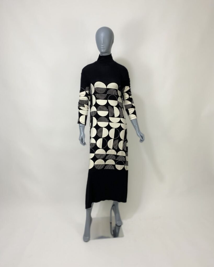 Vestido gola alta malha – Tam M