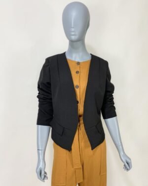 Blazer cropped preto - Tam M