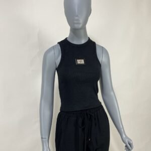 Blusa regata preta canelada - Tam P