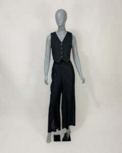 Calça pantalona com fios dourados - Tam G