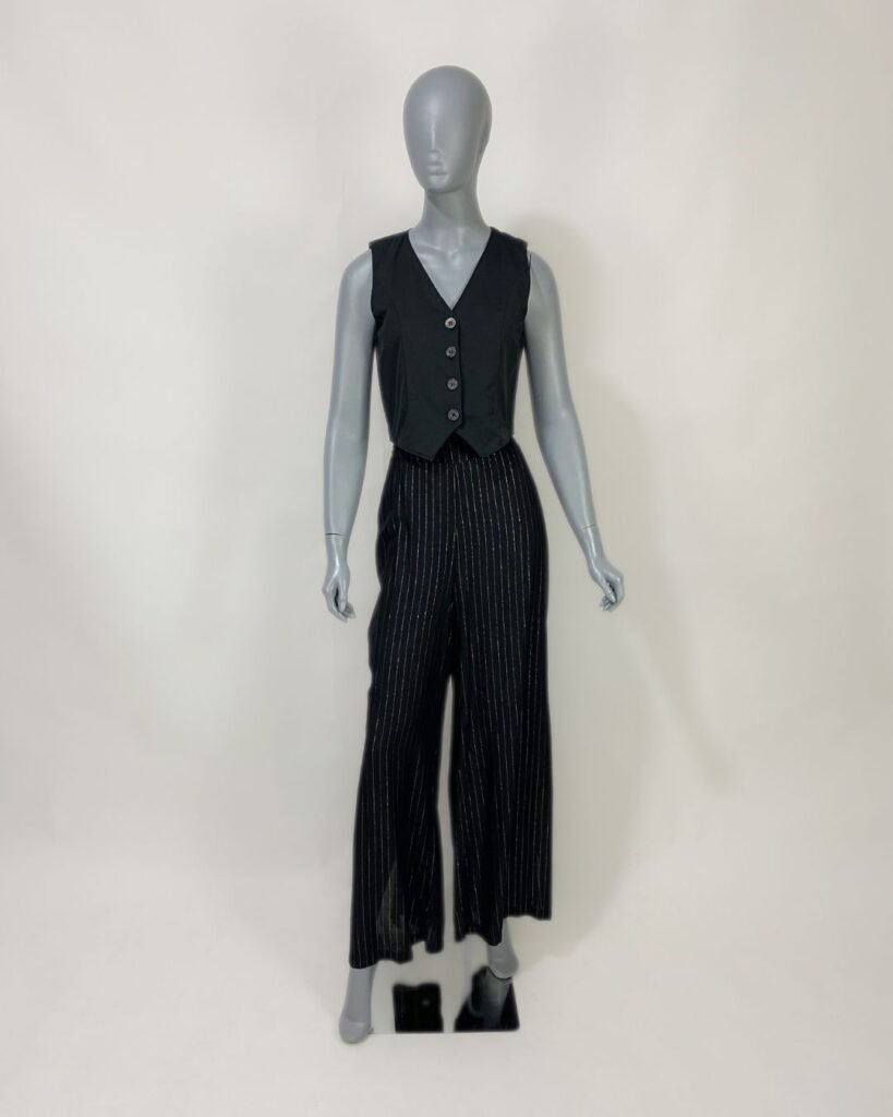 Calça pantalona com fios dourados – Tam G
