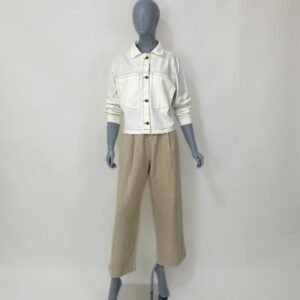 Calça baggy alfaiataria bege - Tam 36
