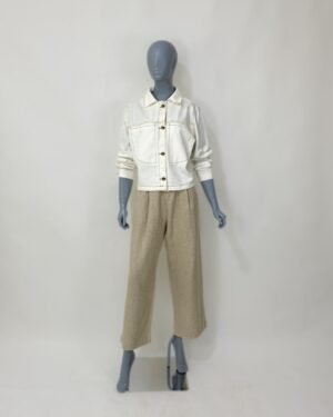 Calça baggy alfaiataria bege - Tam 36