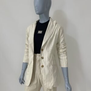 Blazer bege claro risca de giz - Tam P
