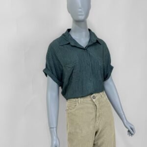 Camisa verde listrada - Tam M
