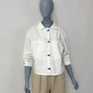 Jaqueta jeans off-white - Tam G