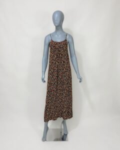 Vestido preto floral alcinha - Tam 36