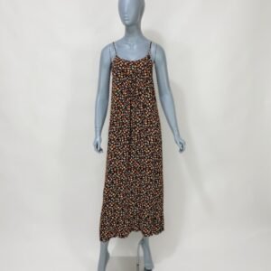 Vestido preto floral alcinha - Tam 36