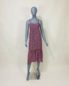 Vestido floral detalhes lurex - Tam 36