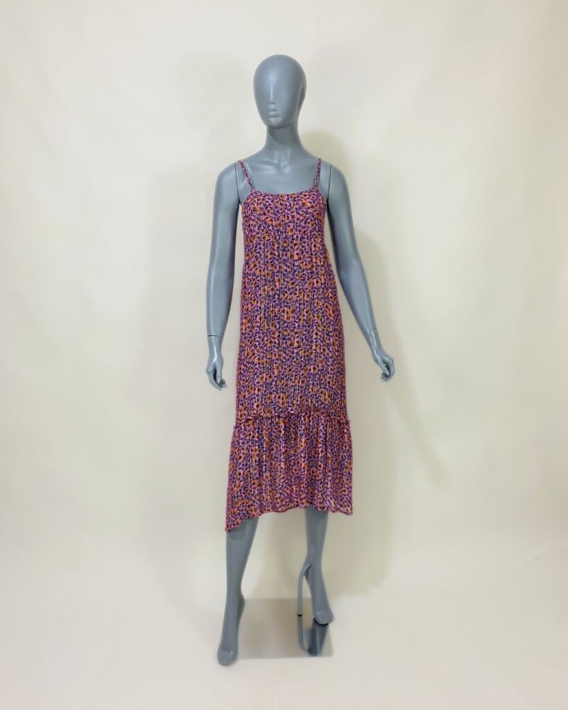 Vestido floral detalhes lurex – Tam 36