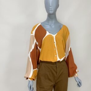 Camisa tricolor manga longa - Tam M