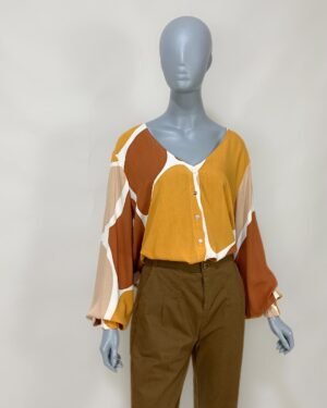 Camisa tricolor manga longa - Tam M