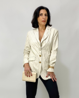 Blazer bege claro risca de giz - Tam P