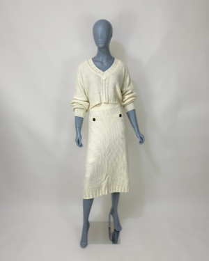 Conjunto tricô off-white - Tam M