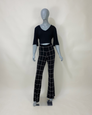 Calça preta xadrez grid - Tam M