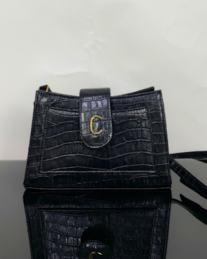 Bolsa tiracolo croco couro