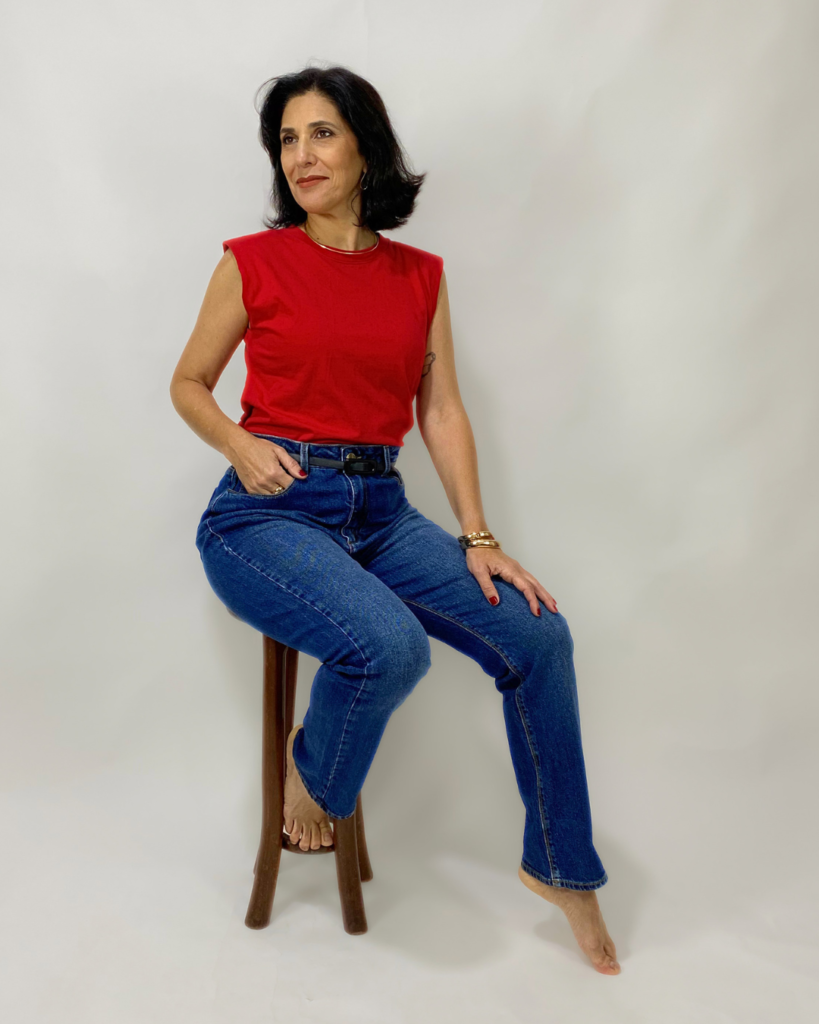 Calça jeans denim reta – Tam 42