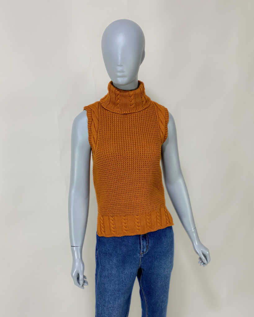 Blusa tricô caramelo gola alta – Tam P