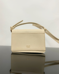 Bolsa bege tiracolo e pochete