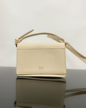 Bolsa bege tiracolo e pochete