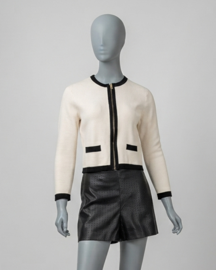 Casaqueto tricô preto e branco – Tam P