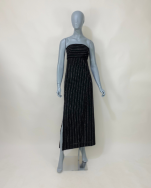 Vestido sem alça risca de giz - Tam P