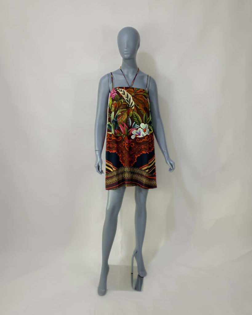 Vestido curto estampado – Tam G