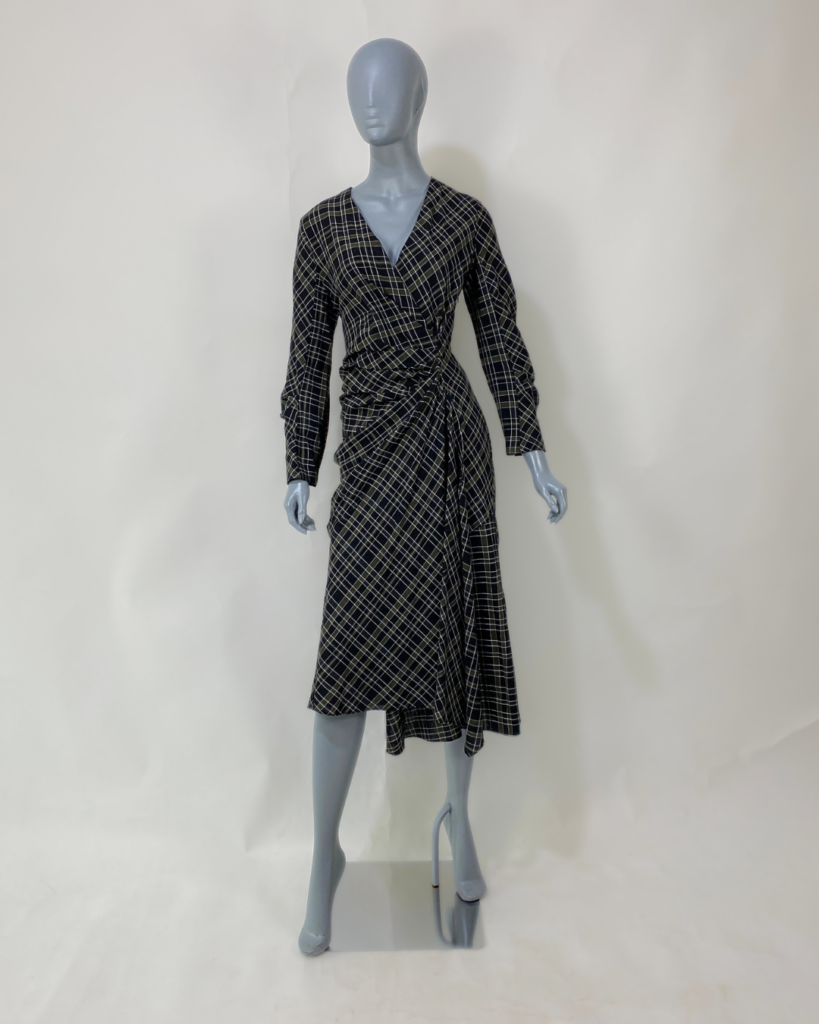 Vestido xadrez drapeado – Tam M