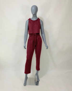 Conjunto vinho calça e cropped - Tam M