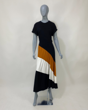 Vestido longo tricolor- Tam P