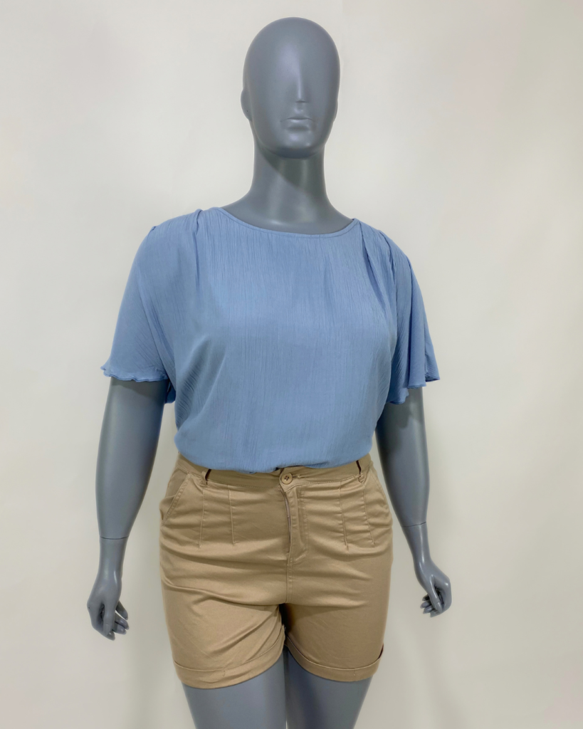 Short jeans bege –  Tamanho GG
