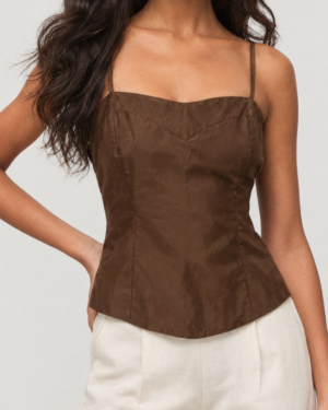 Blusa regata corset marrom - Tam 42