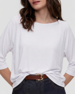 Camiseta branca em malha Cantão - Tam M