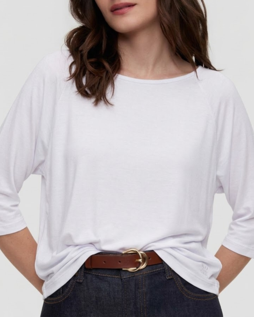 Camiseta branca em malha Cantão – Tam M