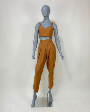 Conjunto caramelo cropped e calça - Tam P